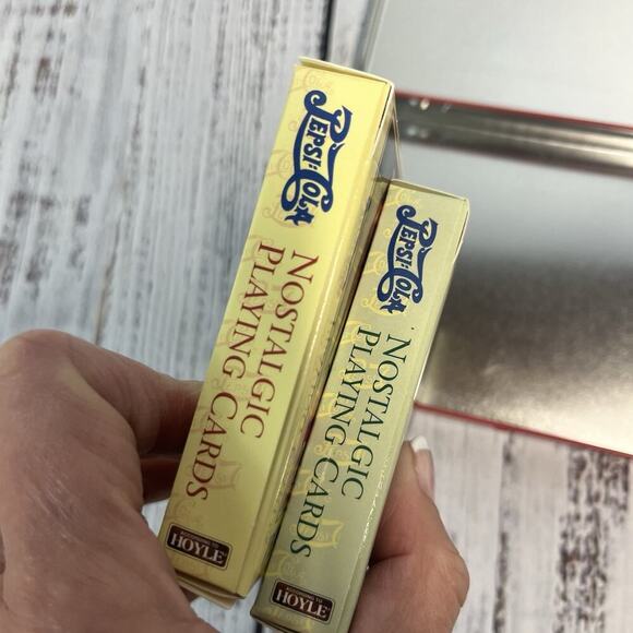 Vintage 1997 Pepsi Cola Hoyle Nostalgic Playing Cards 2 Decks w/ Collector Tin - Picture 8 of 9